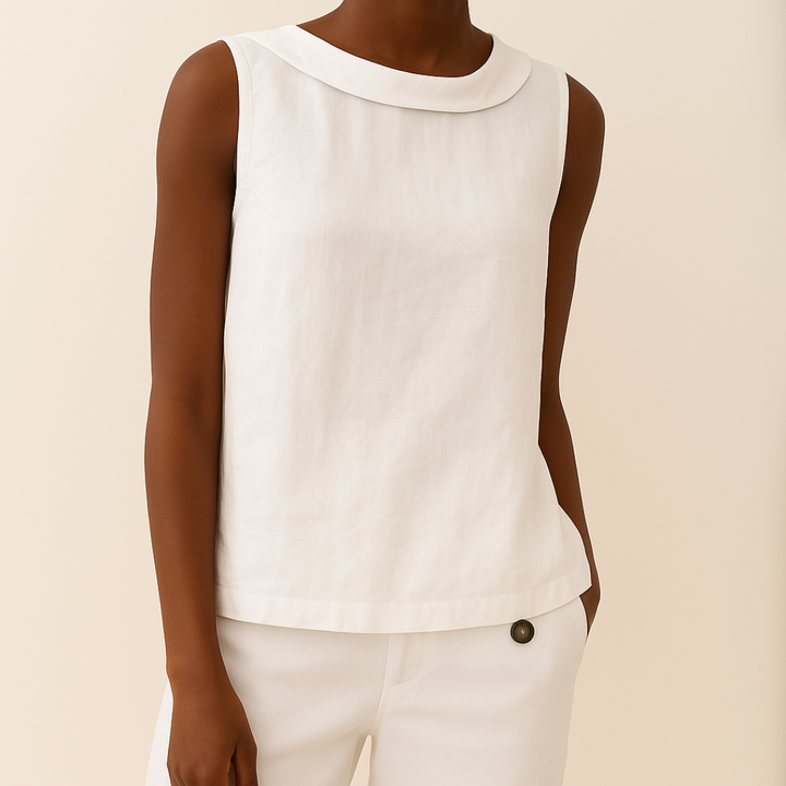 Kit | Sleeveless Top with Round Neckline and Relaxed Fit