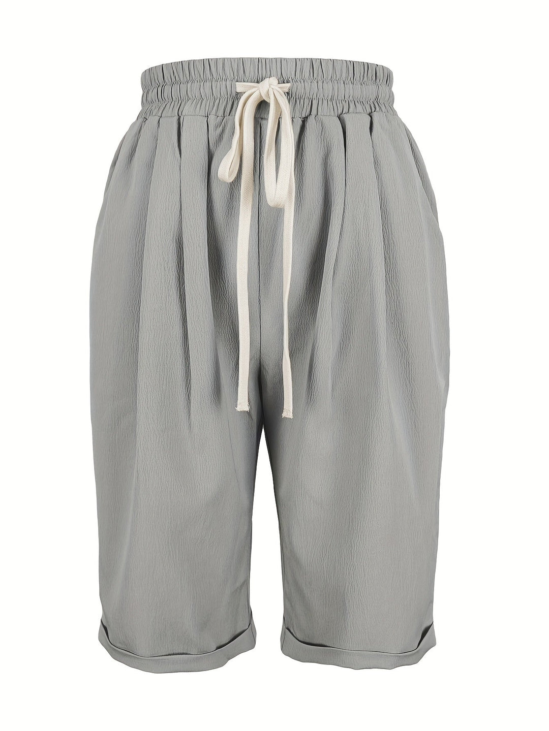 Lara | Capri Shorts with Drawstring Waist and Cuffed Hem
