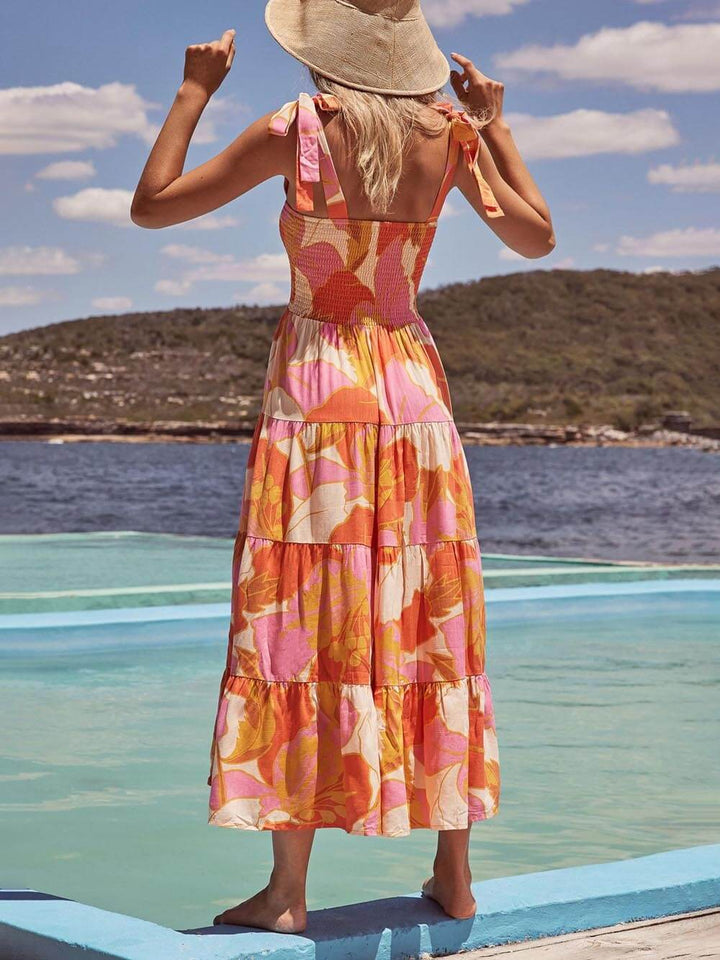 Jasmine | Summer Midi Dress Tie Strap Sleeveless