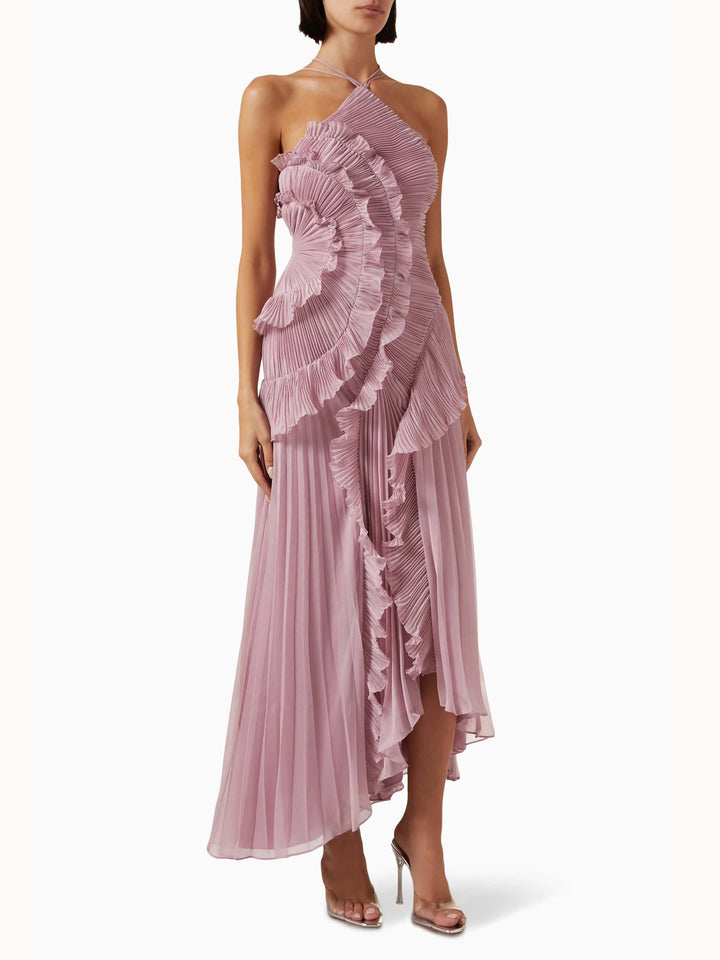 Avery | Wedding Guest Maxi Dress Pleated Asymmetric
