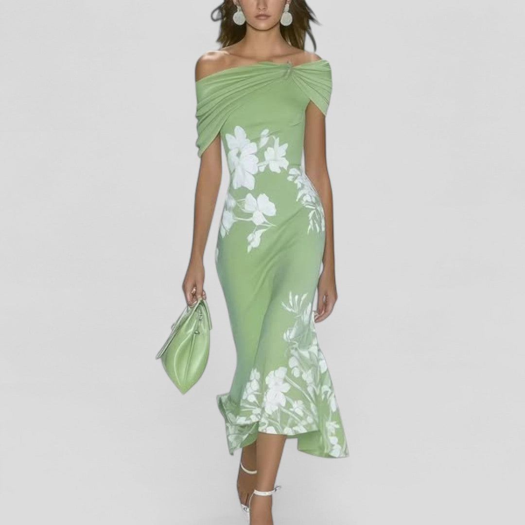 Imogen | Cocktail Midi Dress Sheath Floral
