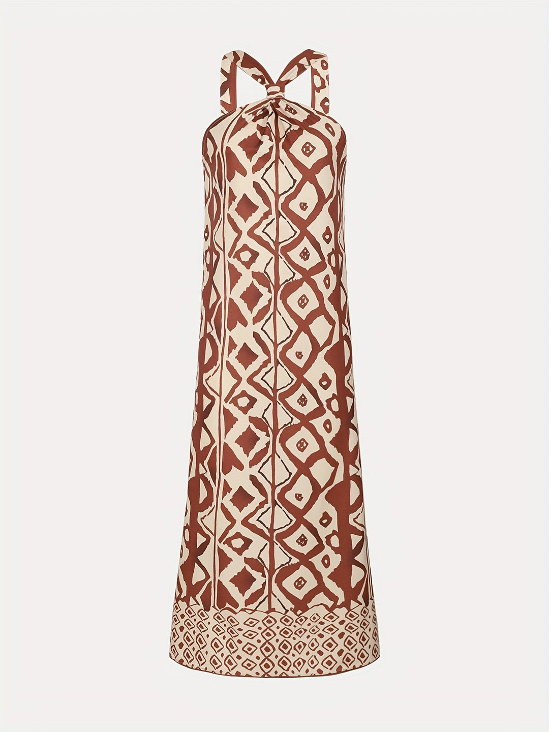 Eliza | Maxi Halter Neck Dress with Boho Print