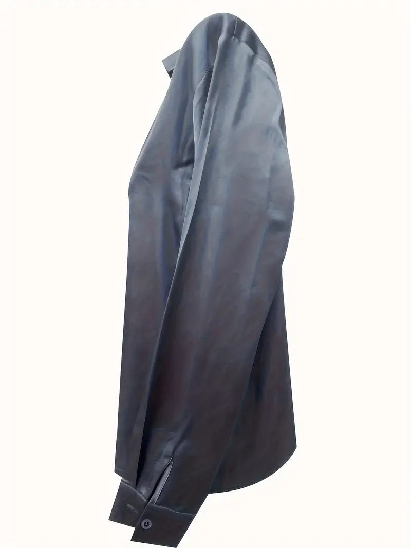Sylv | Blouse with Deep V-Neck and Long Sleeves