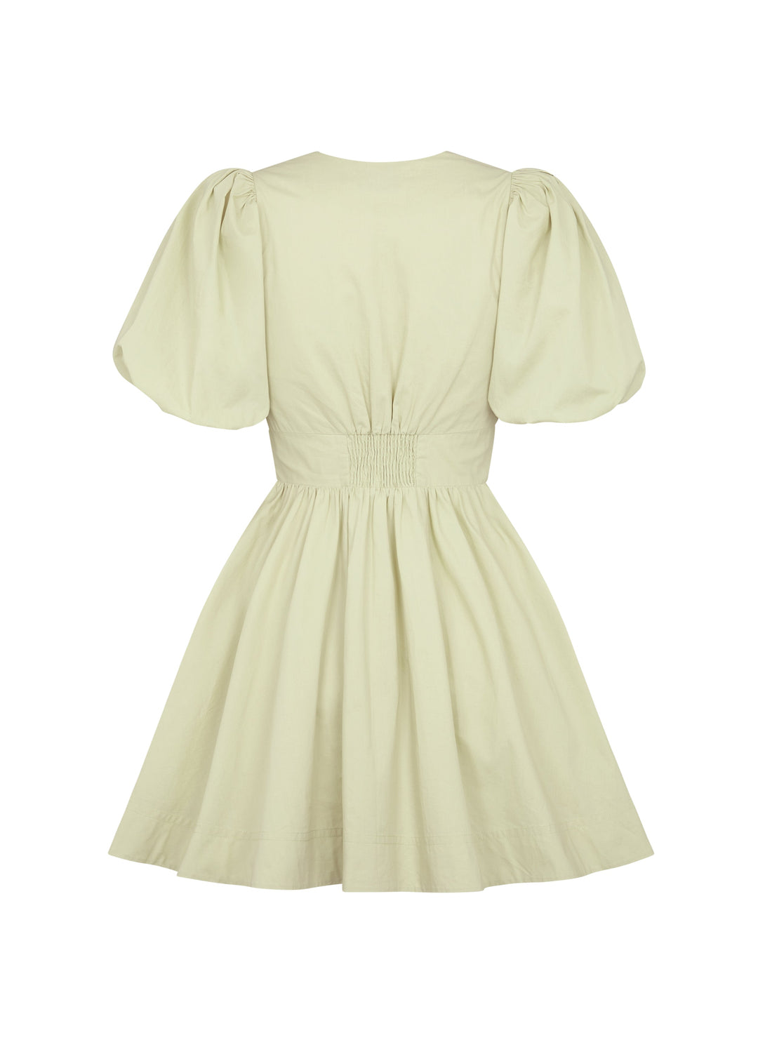 Amber | Mini Summer Dress with Deep V-Neck and Puff Sleeves