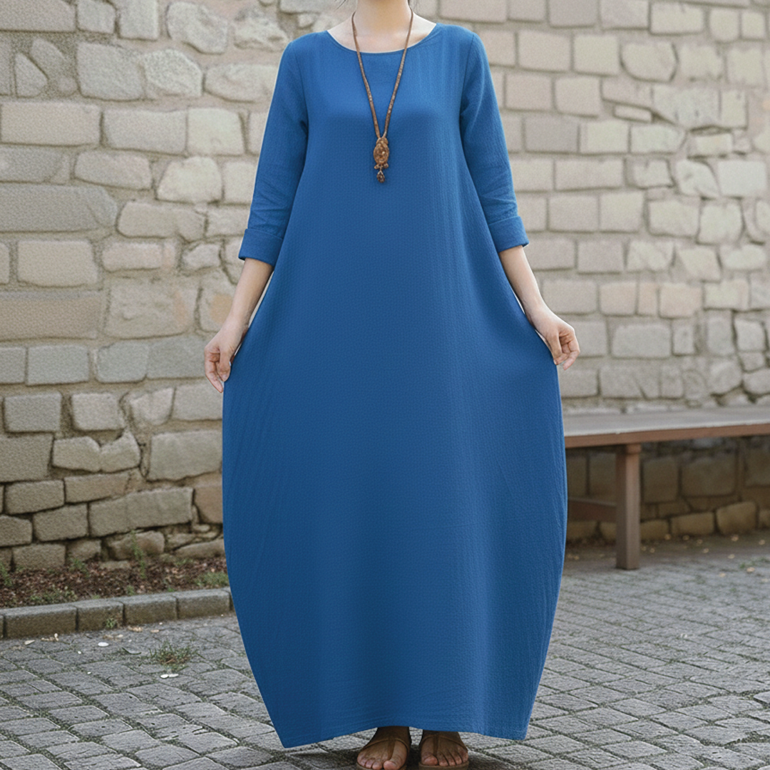 Amanda | Maxi Summer Dress with Loose Fit and Long Sleeves