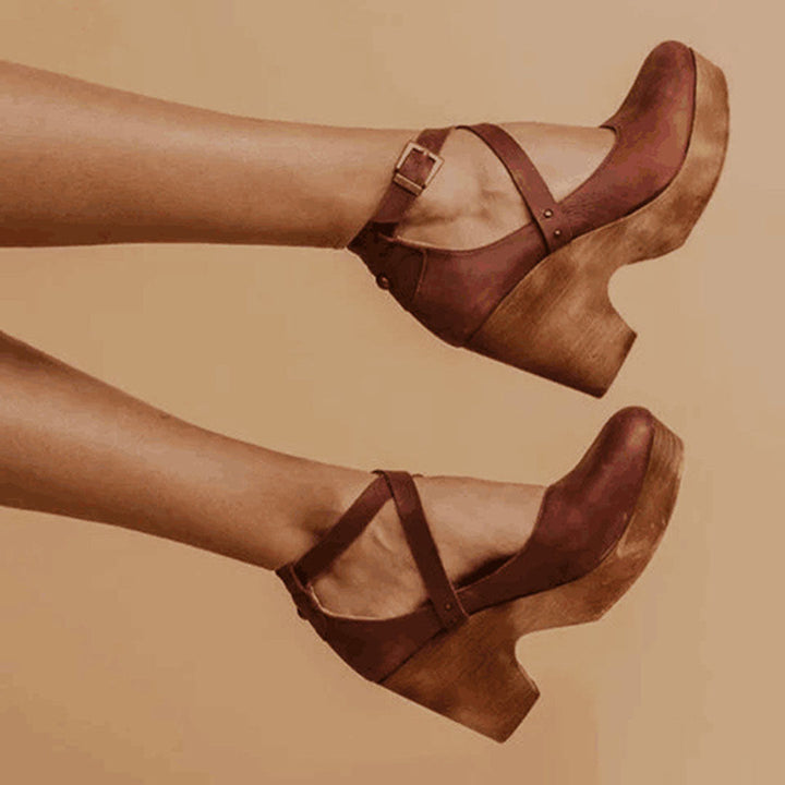 Teresa | Orthopedic Mary Jane Shoes with Wedge Heel and Ankle Strap
