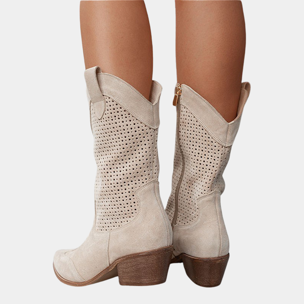 Natalie | Orthopedic Cowboy Boots with Perforated Detail