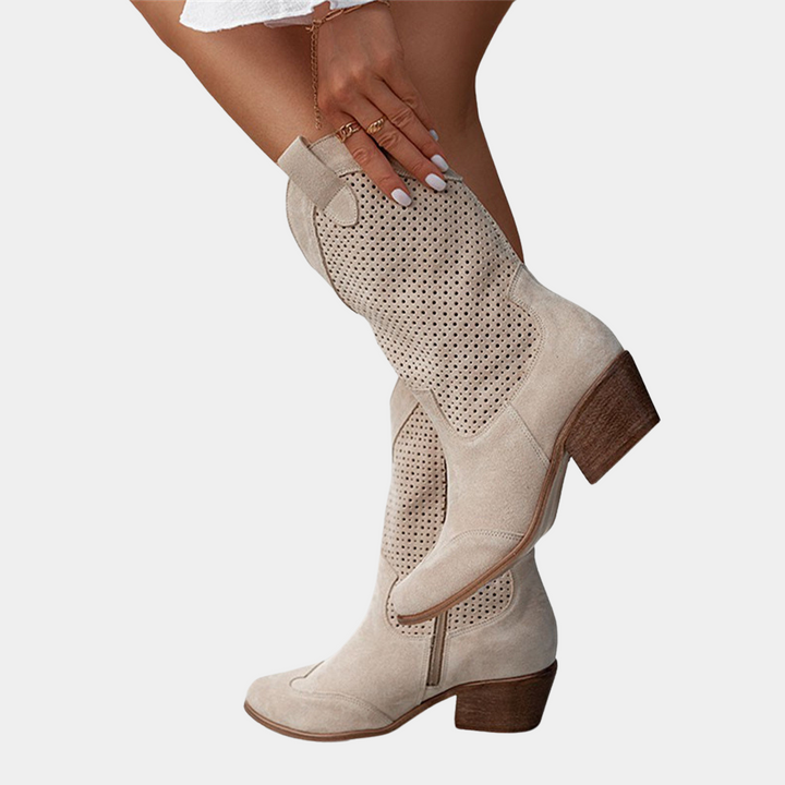 Natalie | Orthopedic Cowboy Boots with Perforated Detail