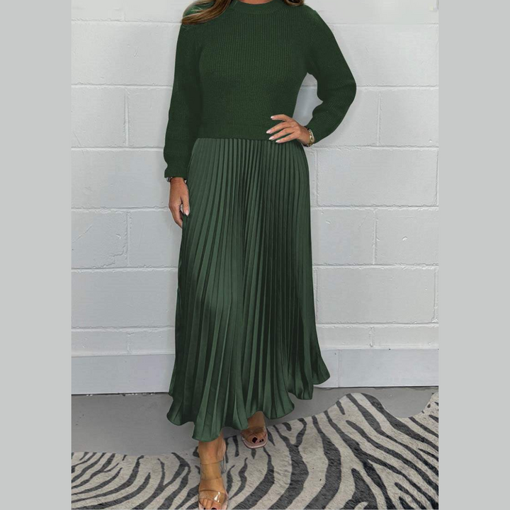 Helen | Maxi Pleated Skirt with Sweater Set