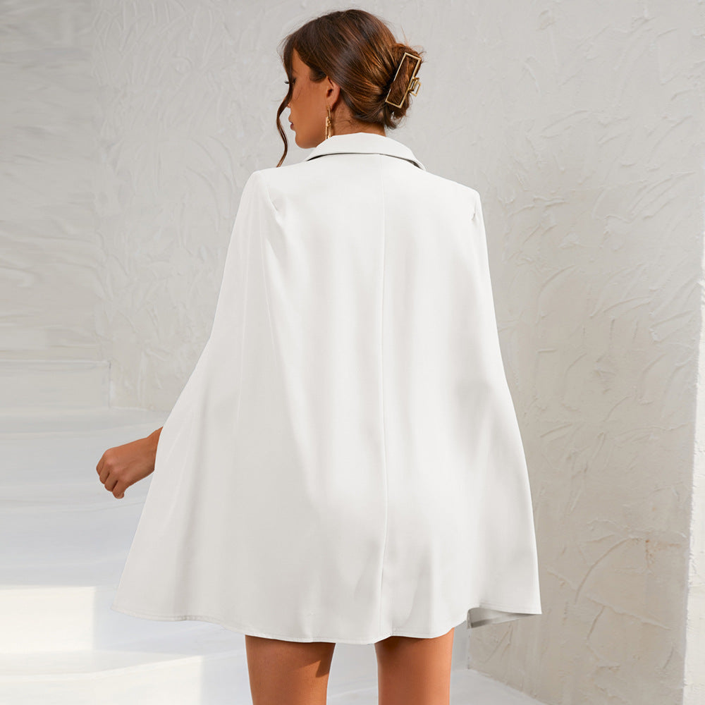 Eleanor | Mini Cocktail Dress with Cape Sleeves and Belted Waist