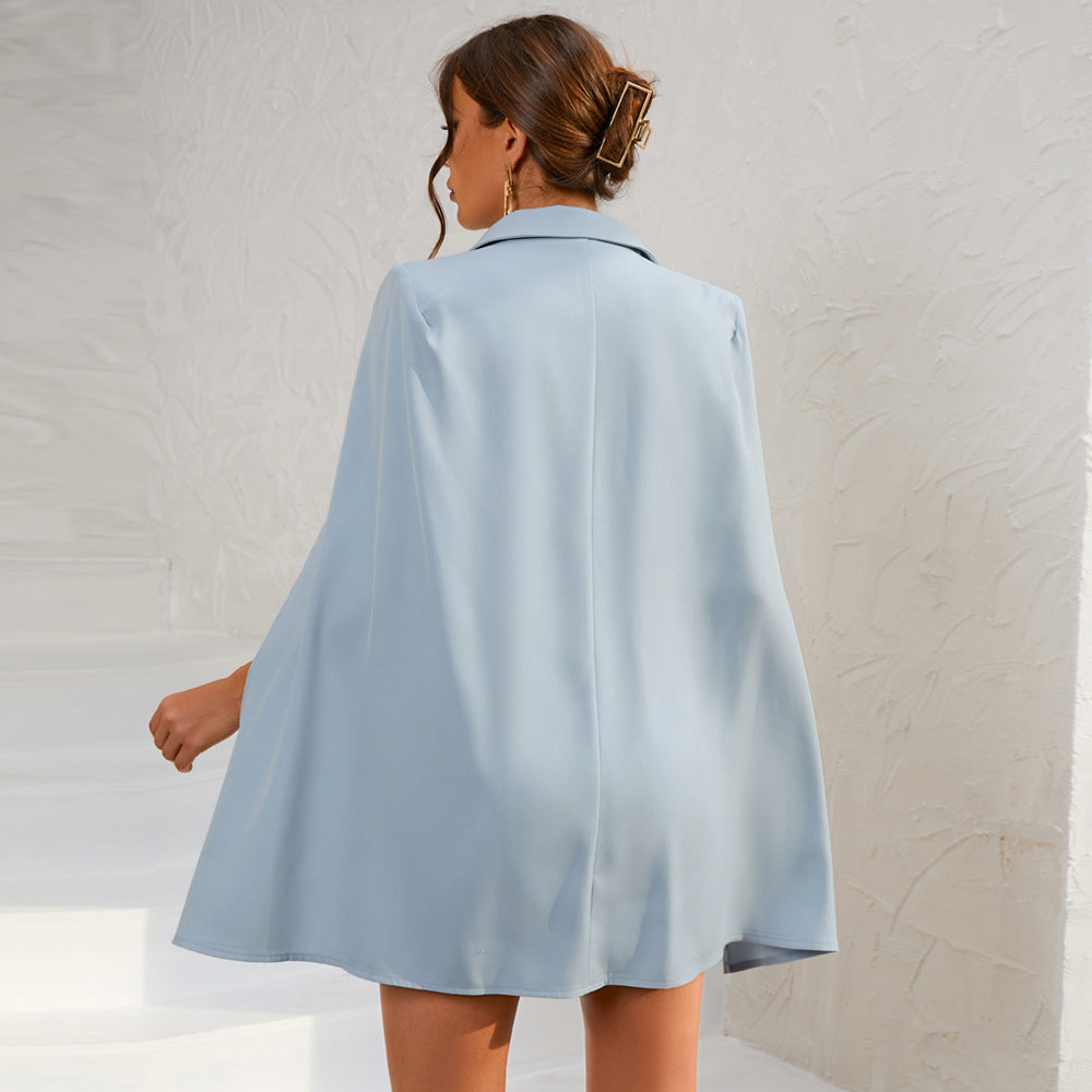 Eleanor | Mini Cocktail Dress with Cape Sleeves and Belted Waist