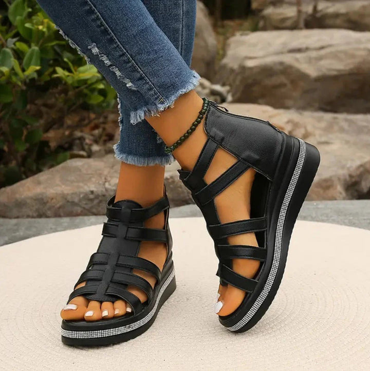 Chloe | Orthopedic Wedge Sandal with Gladiator Strap