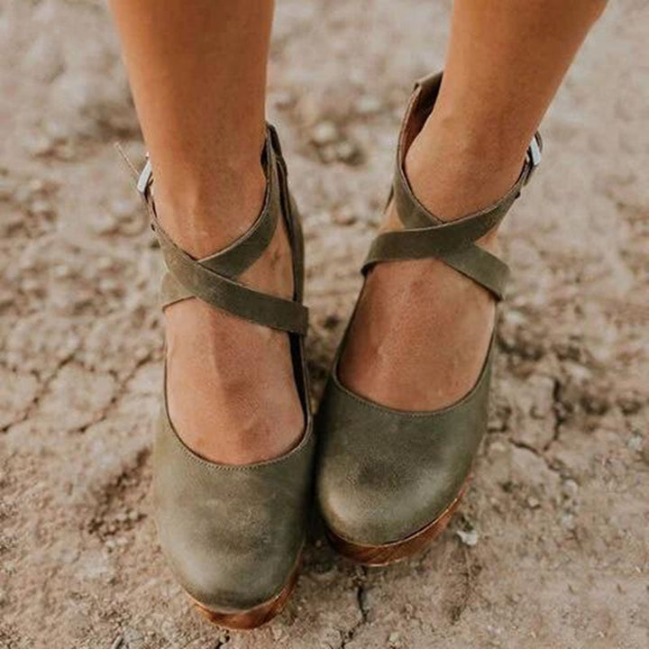 Teresa | Orthopedic Mary Jane Shoes with Wedge Heel and Ankle Strap