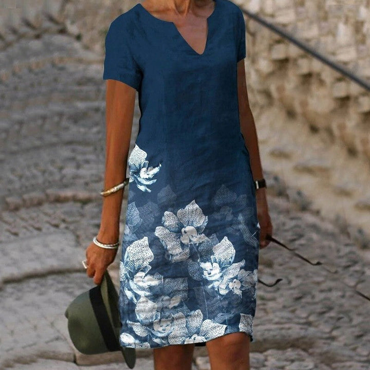 Hannah | Mini Summer Dress with Floral Print and V-Neck