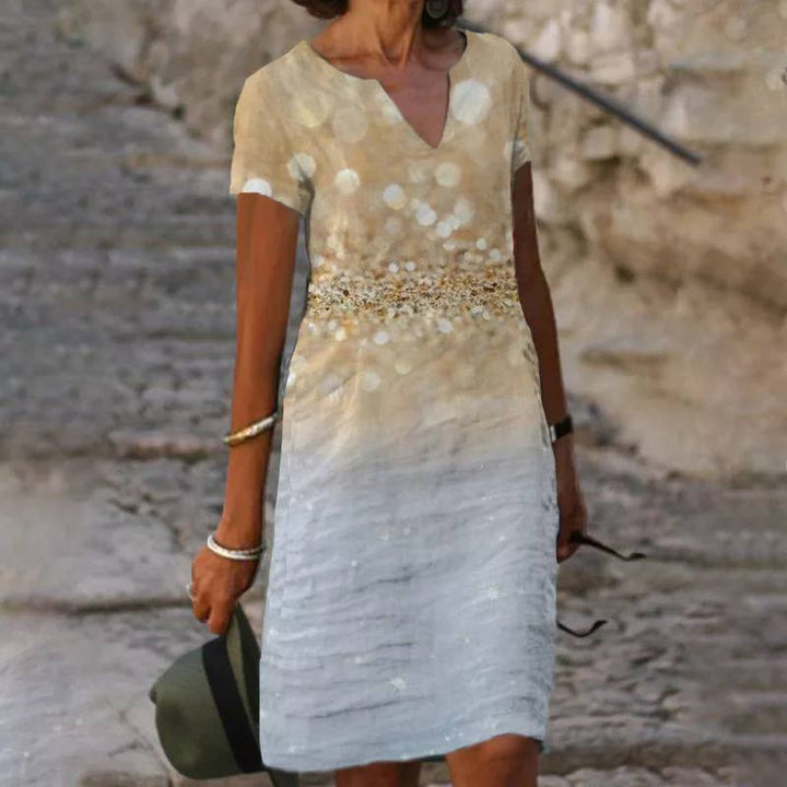 Hannah | Mini Summer Dress with Floral Print and V-Neck