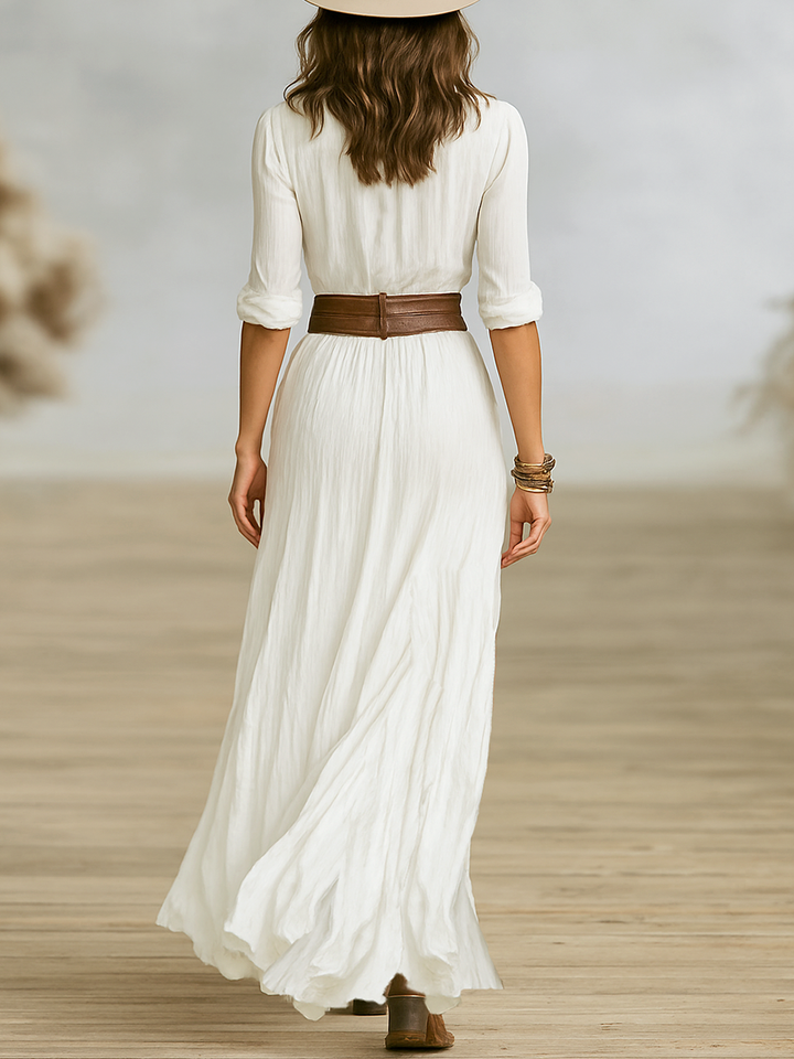 Della | Summer Maxi Dress Button Front