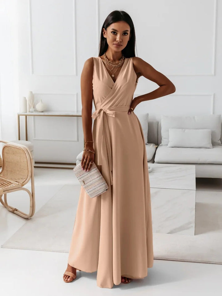 Gabrielle | Maxi Wedding Guest Dress with V-Neck Wrap