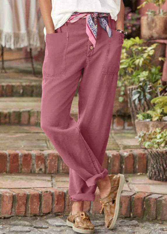Jodie | Relaxed Fit Trousers with Button Front and Patch Pockets