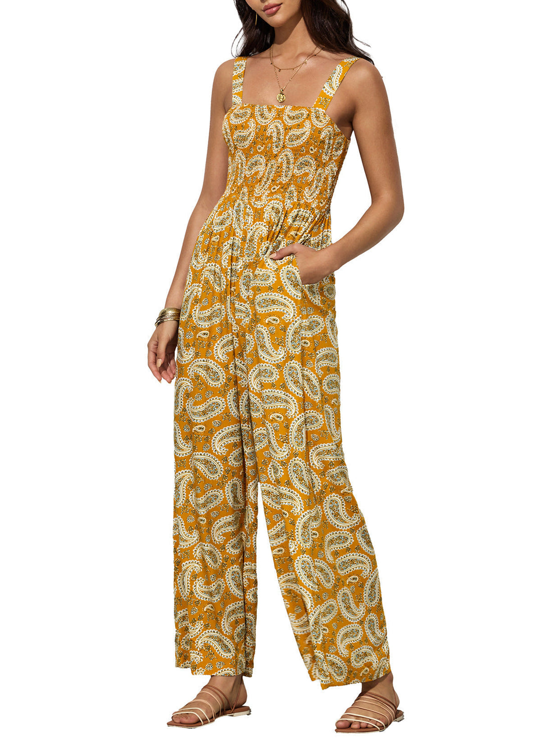 Florence | Maxi Jumpsuit with Floral Print and Wide Leg