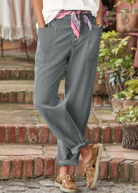 Jodie | Relaxed Fit Trousers with Button Front and Patch Pockets