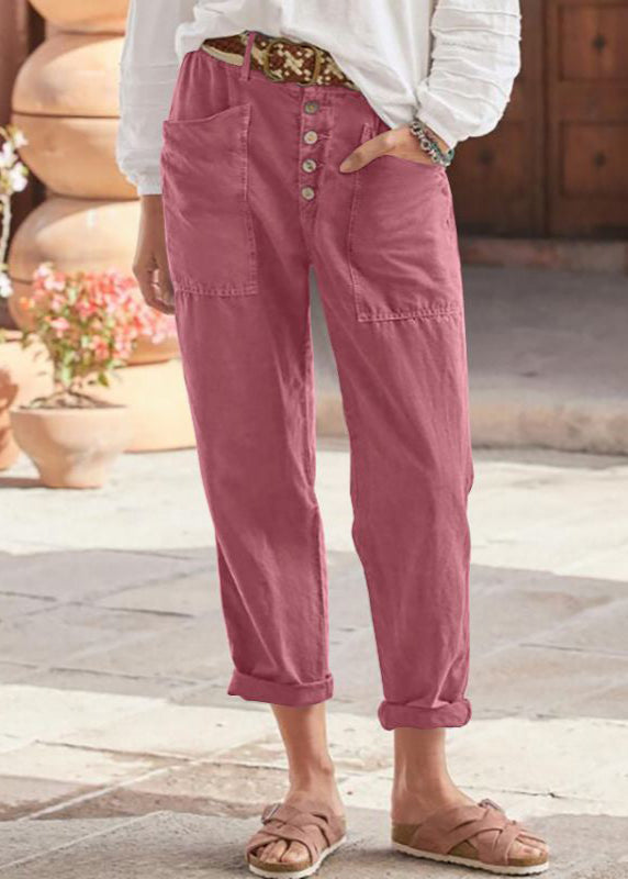 Jodie | Relaxed Fit Trousers with Button Front and Patch Pockets