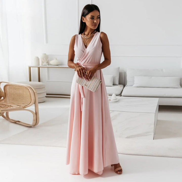 Gabrielle | Maxi Wedding Guest Dress with V-Neck Wrap