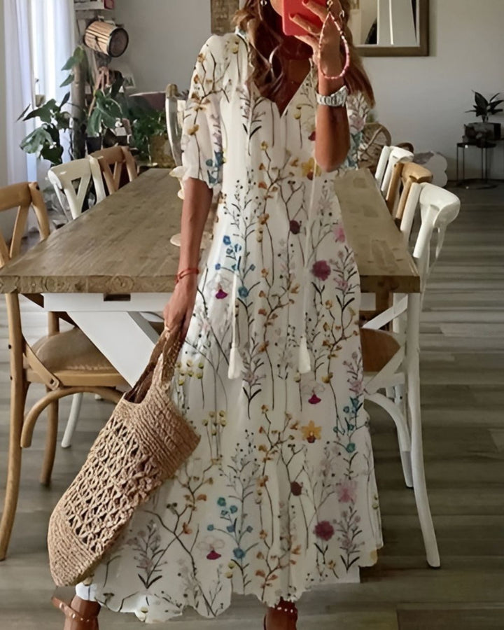 Fiona | Maxi Summer Dress with Boho Print