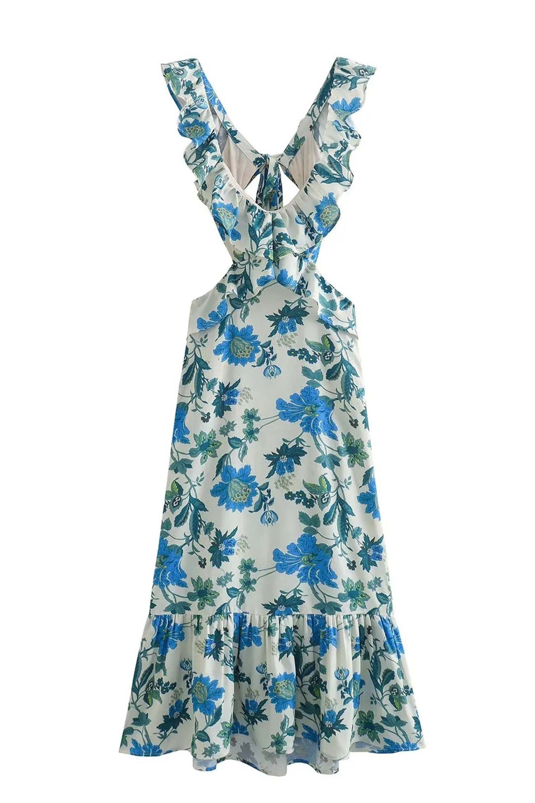Mia | Maxi Summer Dress with Abstract Print and Ruffle Detail