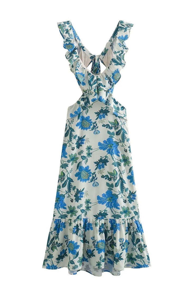 Mia | Maxi Summer Dress with Abstract Print and Ruffle Detail