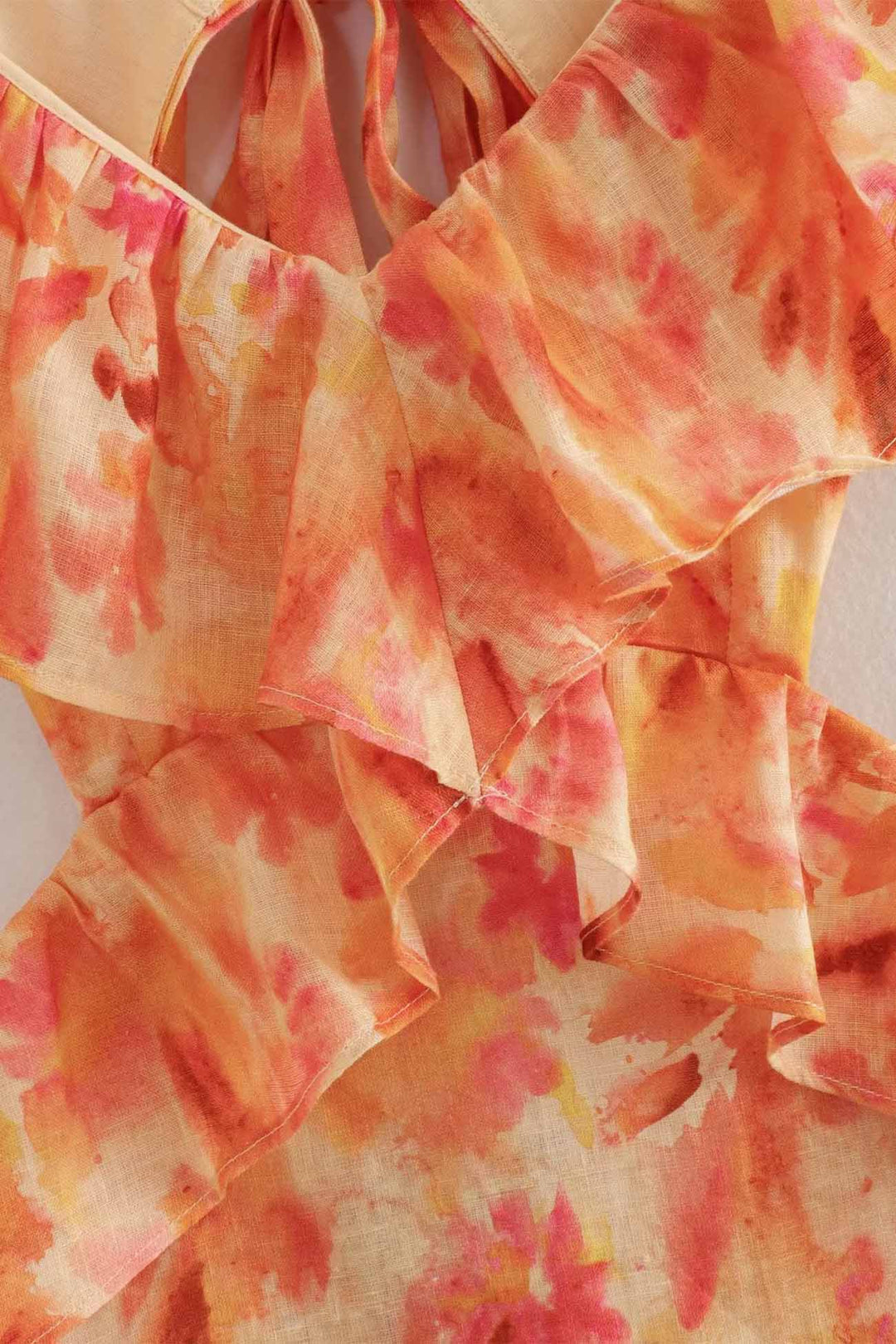 Mia | Maxi Summer Dress with Abstract Print and Ruffle Detail