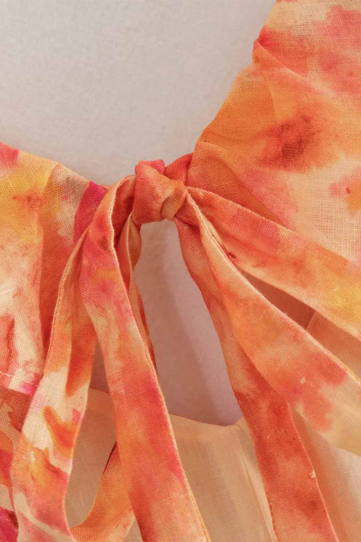 Mia | Maxi Summer Dress with Abstract Print and Ruffle Detail