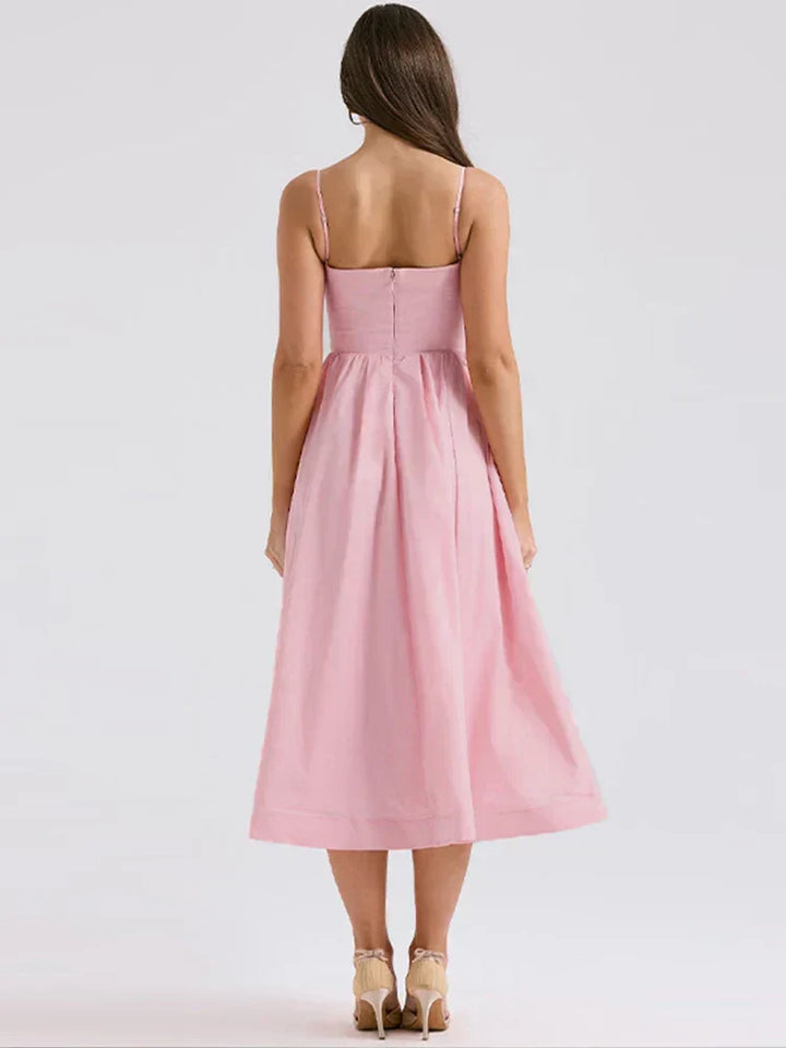 Jovie | Midi Summer Dress with Scoop Neck and A-Line Skirt