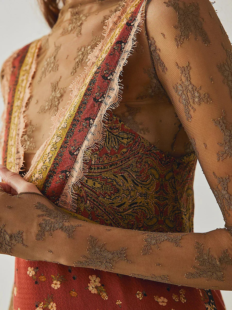 Poppy | Mini Summer Dress with Floral Print and Deep V Neckline
