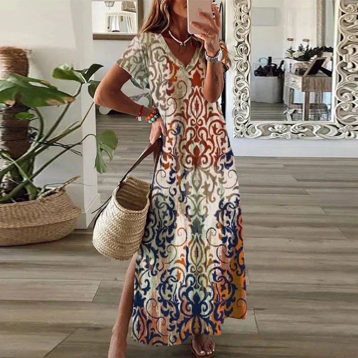 Patience | Boho Summer Maxi Dress Short Sleeve