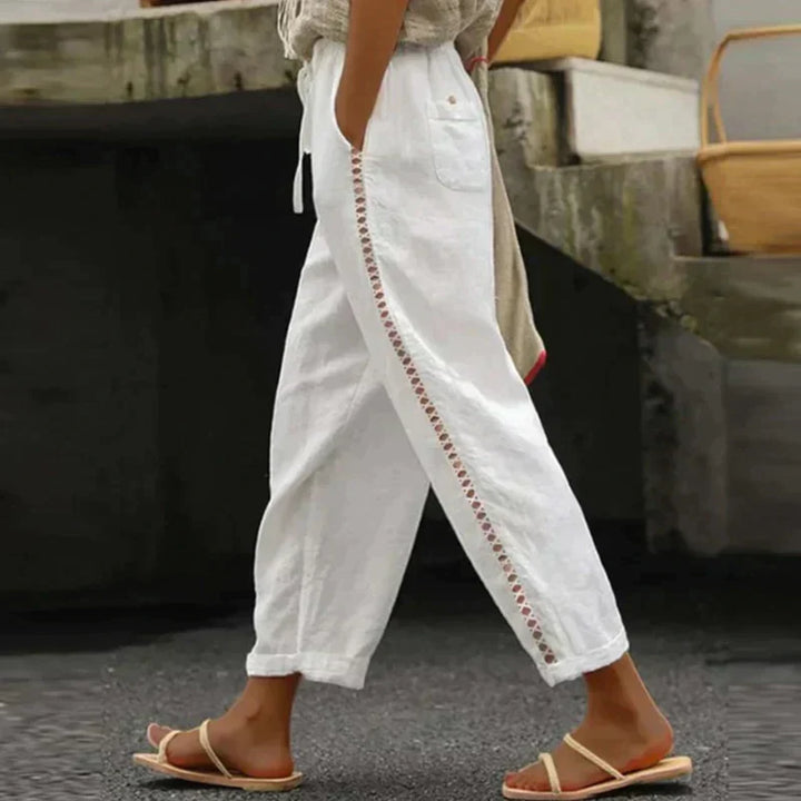 Abby | Womens Trousers High Waist Striped