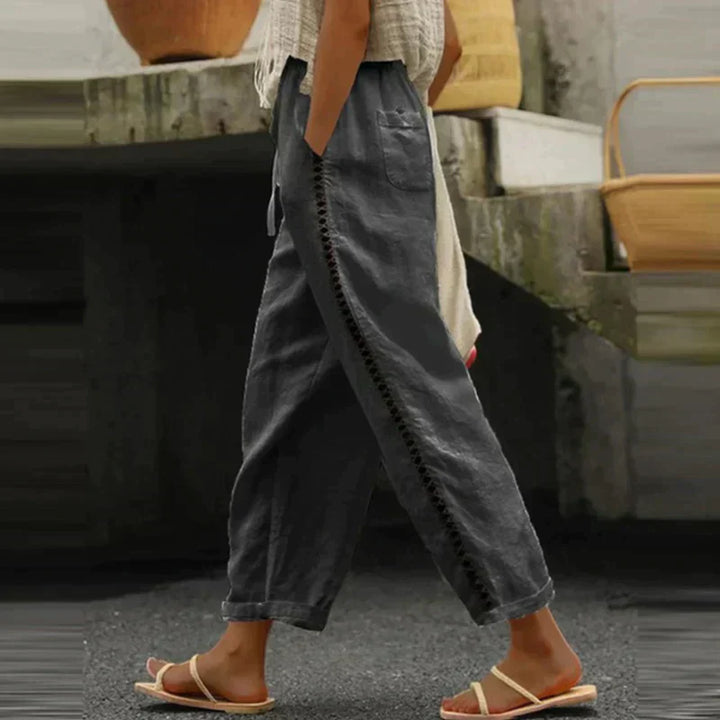 Abby | Womens Trousers High Waist Striped