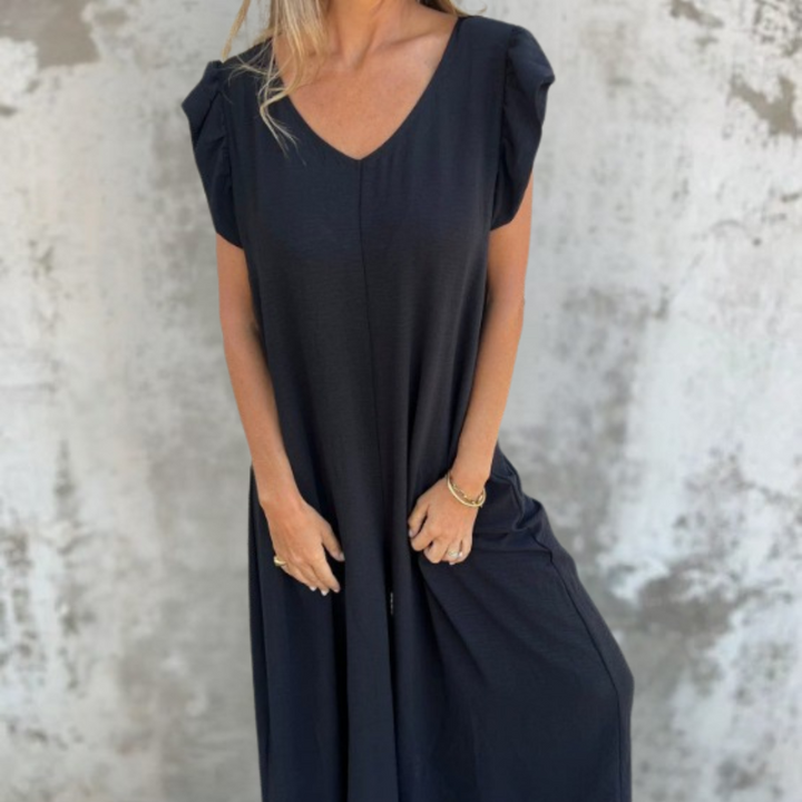 Lea | Jumpsuit with Leopard Print and V-Neck
