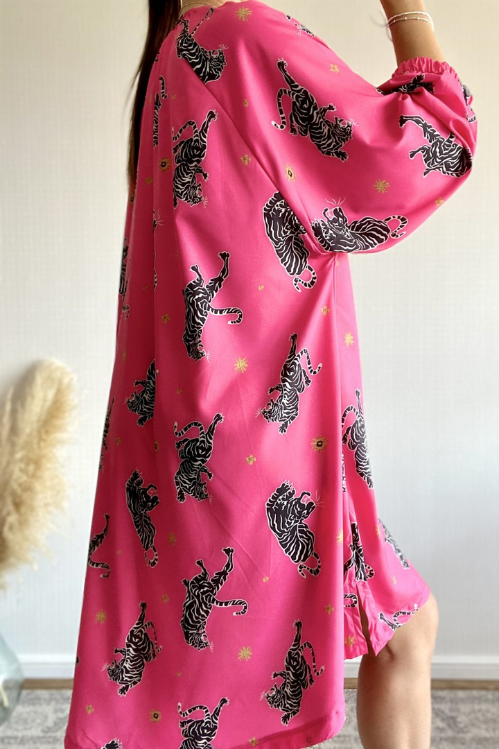 Selene | Mini Summer Dress with Boho Print and V-Neck