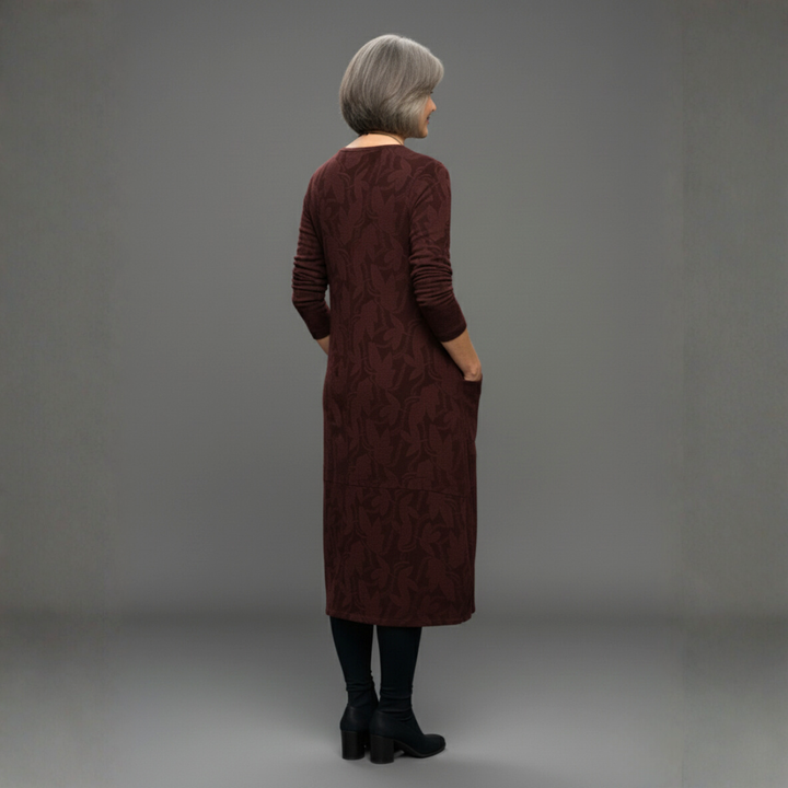 Iris | Midi Summer Dress with Long Sleeves and Pockets