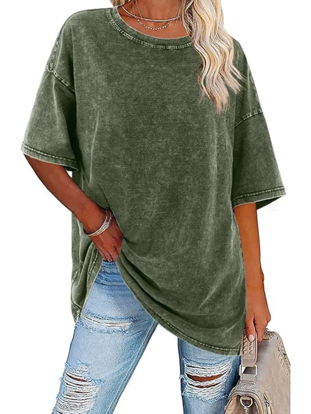 Remi | Oversized T-Shirt with Round Neckline and Short Sleeves