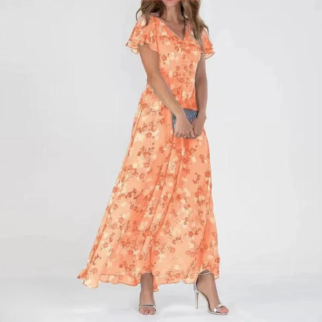 Jasmin | Maxi Summer Dress with Floral Print and V-Neck