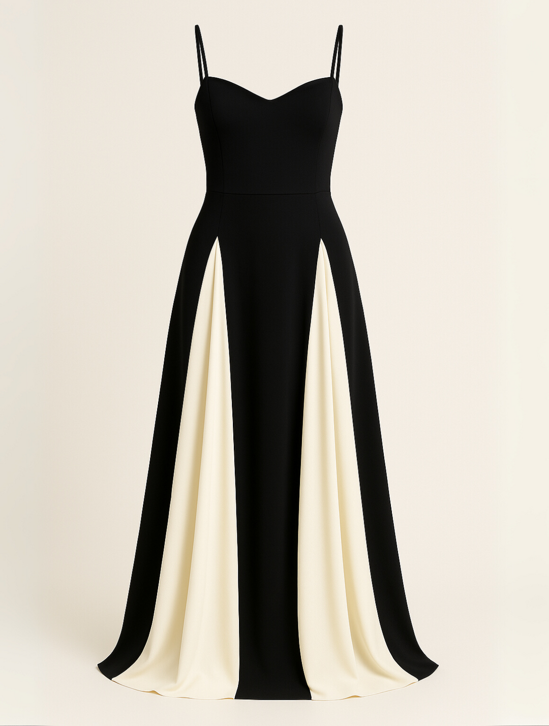 Elise | Maxi Wedding Guest Dress with Sweetheart Neckline and Colour Block