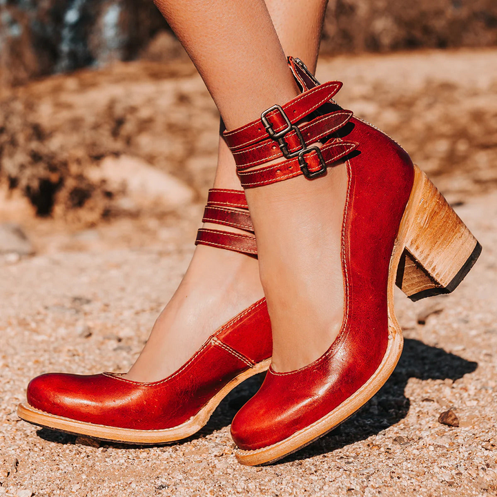 Vera | Orthopedic Block Heel Sandals with Strappy Detail