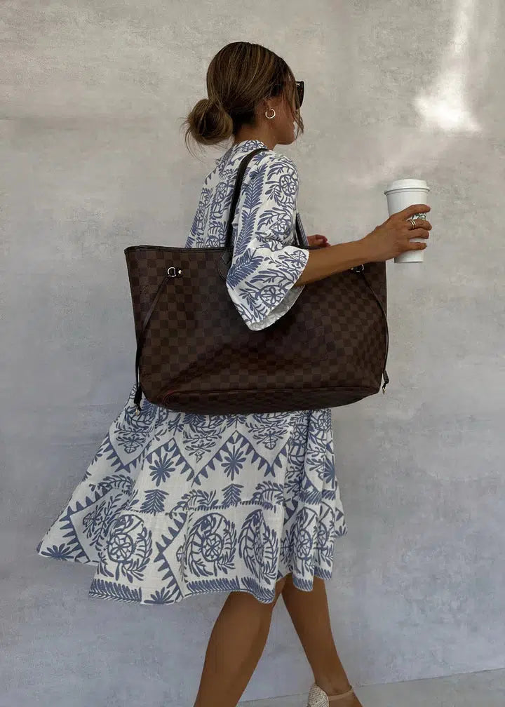 Eleanor | Mini Summer Dress with Boho Print and Flared Sleeves