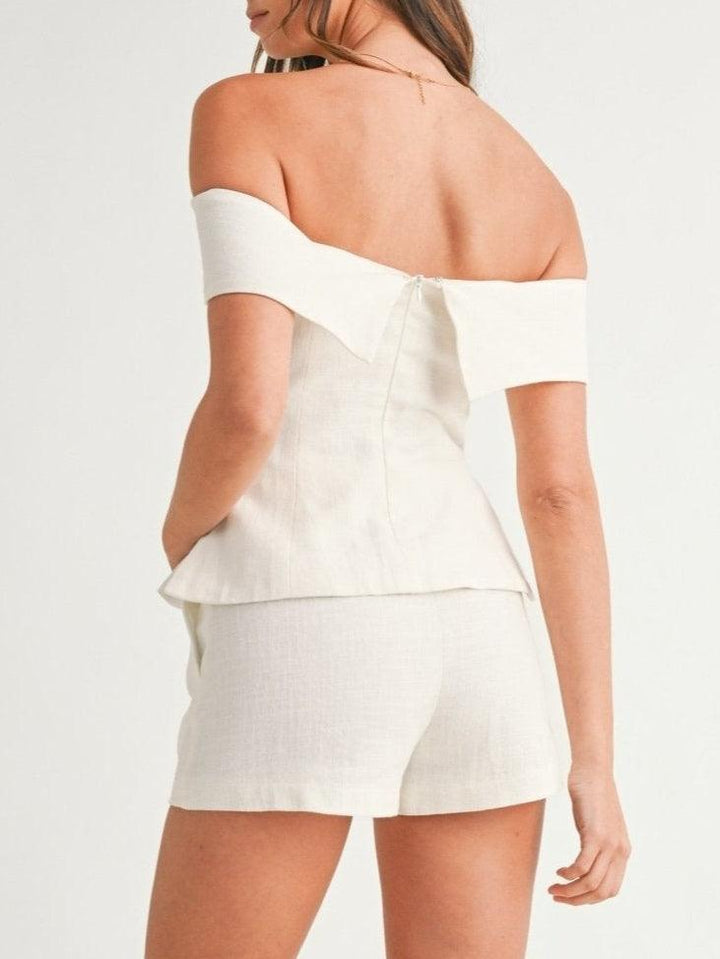 Bea | Co-ord Set with Off Shoulder Top and Shorts