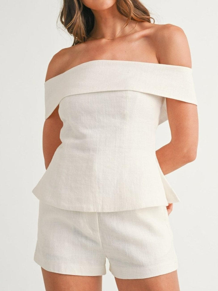 Bea | Co-ord Set with Off Shoulder Top and Shorts