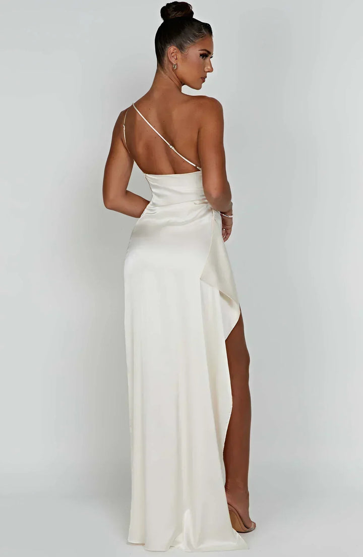 Dakota | Maxi Wedding Guest Dress with One Shoulder and Side Slit