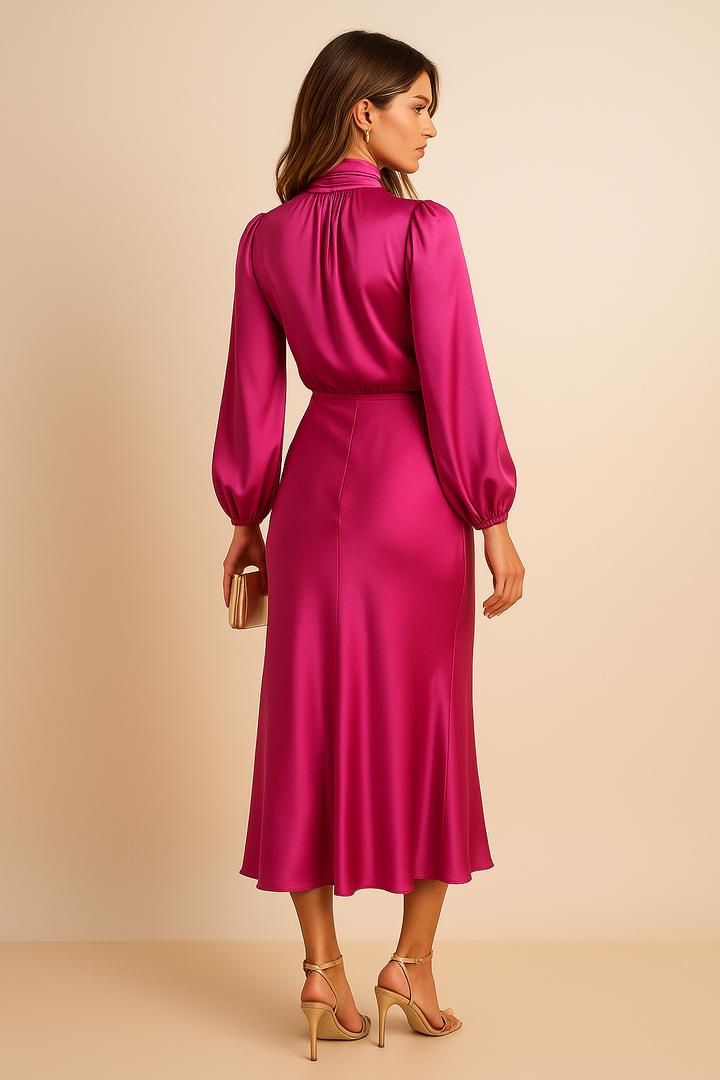 Catherine | Cocktail Midi Dress High Neck