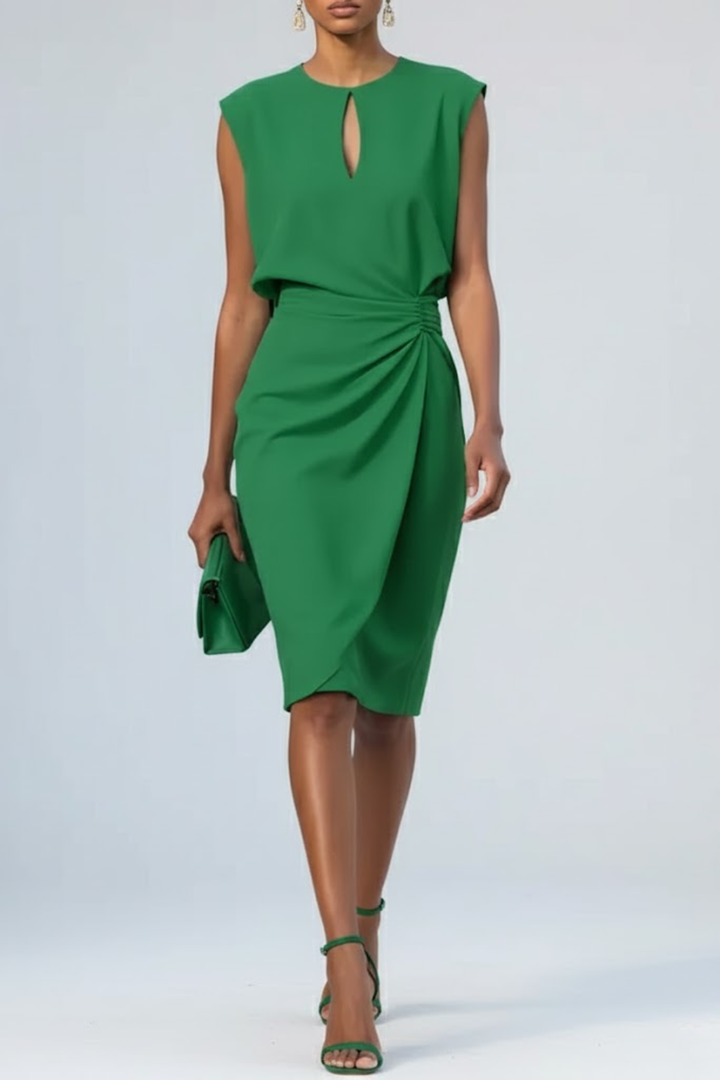 Charlotte | Cocktail Midi Dress Cap Sleeve Keyhole