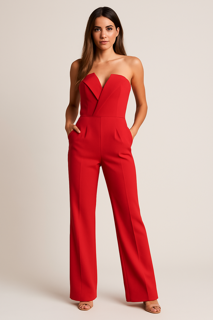 Phoebe | Wide Leg Jumpsuit Sweetheart Sleeveless